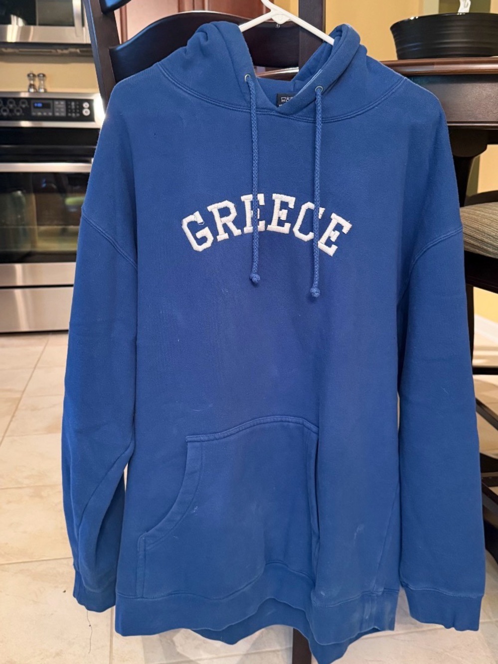 Greece Blue Hooded Sweatshirt - Men's Pullover Hoodie